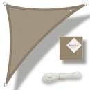 hanSe® Marken Sonnensegel 100% Polyester Dreieck 3x3x3 m Taupe